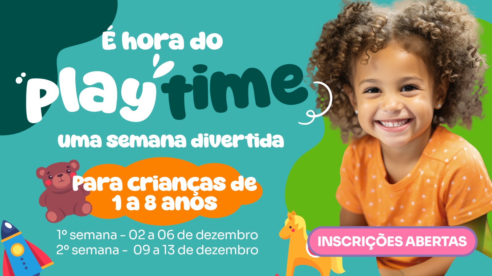 É hora do Play Time no CEV Colégio. Inscrições abertas!  