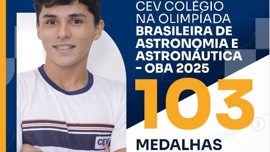 Deu CEV na Olimpíada Brasileira de Astronomia e Astronáutica! Com 25 ouros, alunos somaram 103 medalhas no total