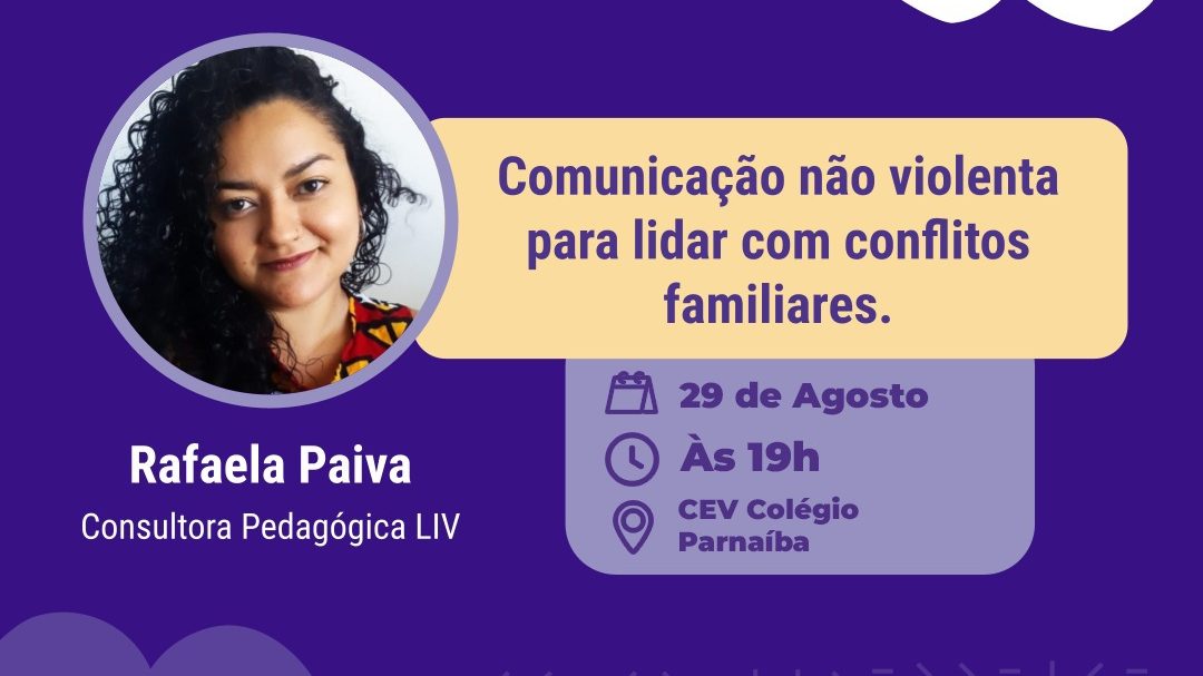 CEV Parnaíba realizará palestra sobre comunicação e emoções com famílias dos alunos