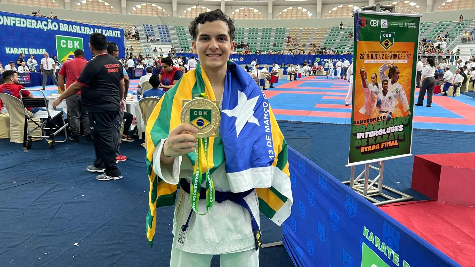 Luís Gustavo é ouro no Campeonato Brasileiro de Karatê 2025, na Paraíba
